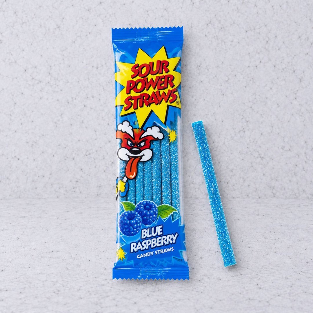 Sour Power Straws Blue Raspberry