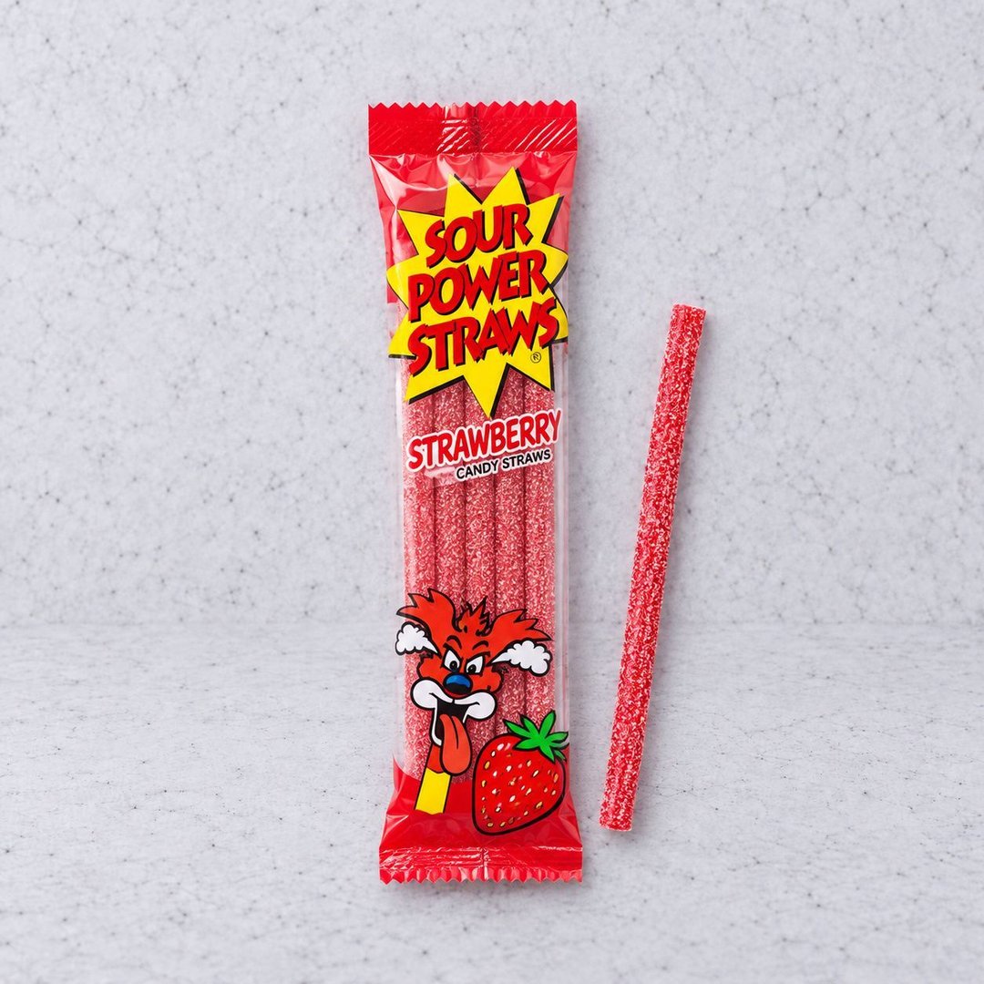 Sour Power Straws Strawberry